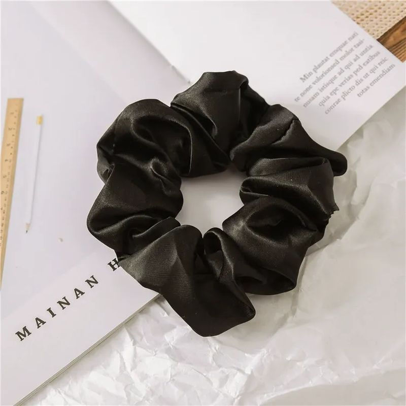 Thumbnail: HT0015 Satin Hair Ties Scrunchie for Women, Girls with Curly, Thick or Thin Hair
