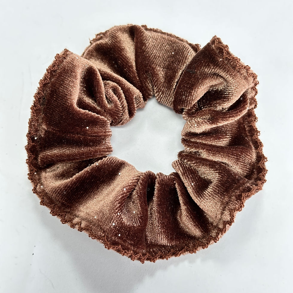 Thumbnail: FQ1449 Velvet Scrunchies With Yarn Edge  Factory Directly Sale Hair Tie