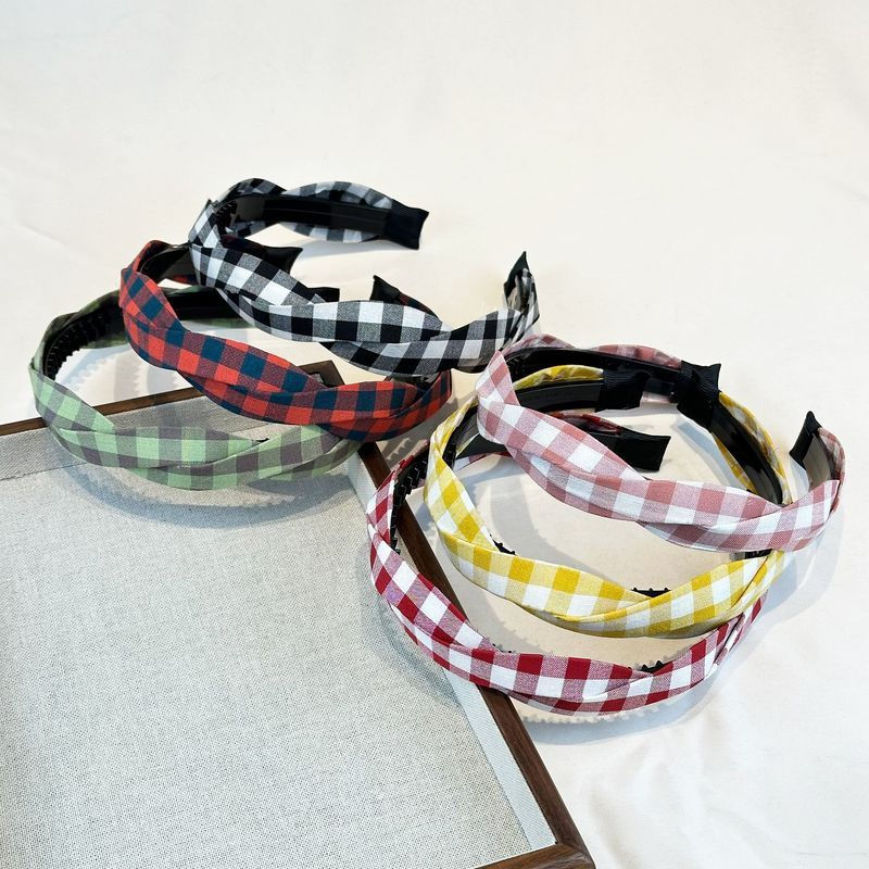 Thumbnail: FG1387 Plaid Knotted Headbands for Women and Girls
