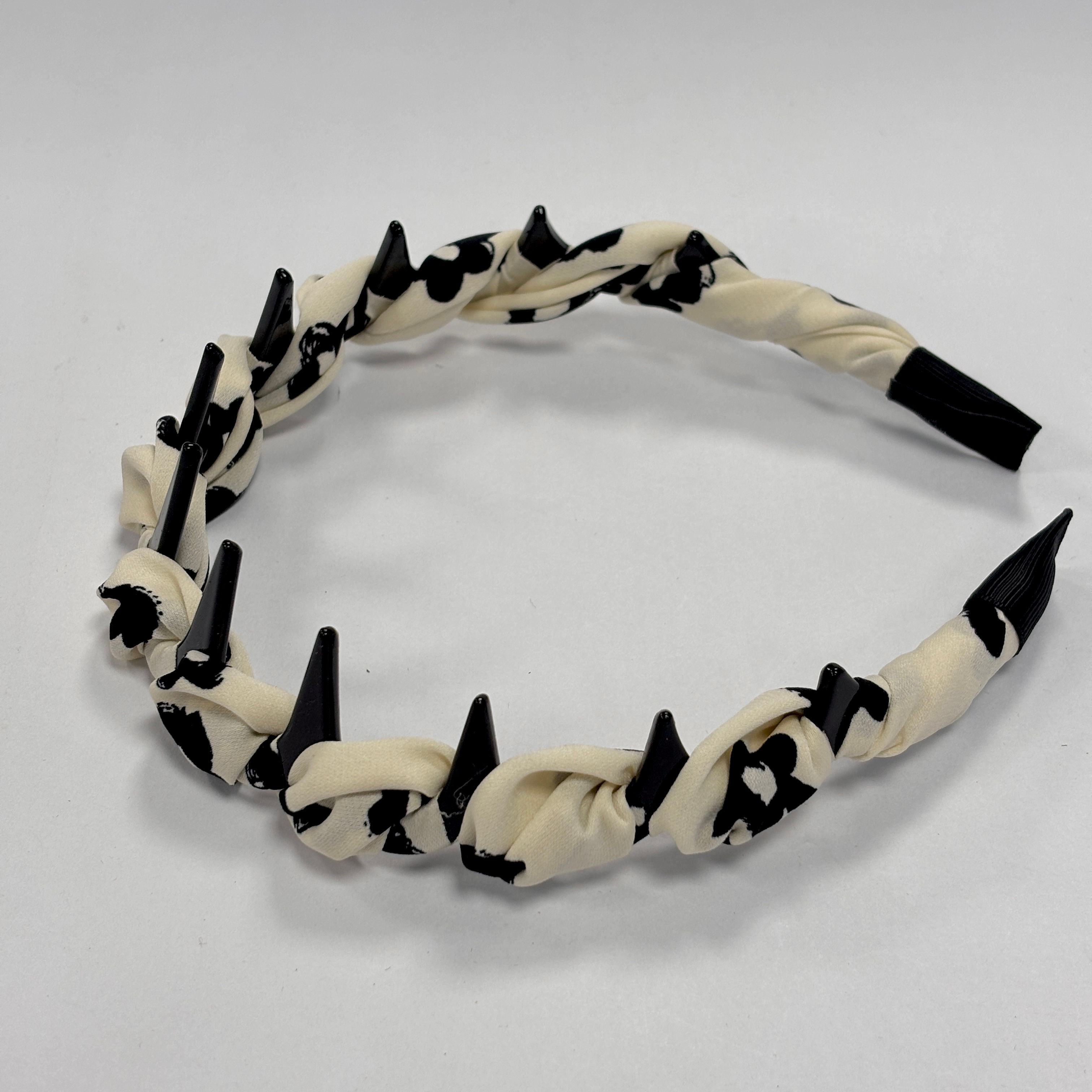 FG1437 Headband for girls White Black Spot Hairbands Fabric Hair Bands