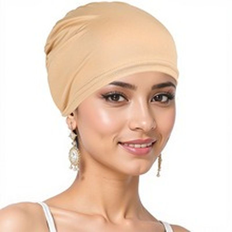Thumbnail: HS0101-2 Solid Women Stretchy Turban Beanie,Pre Tied  Head Scarf