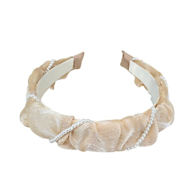 Thumbnail: FG1392 Headbands for Women & Girls - White Pearl Non-Slip Wide Padded Headbands