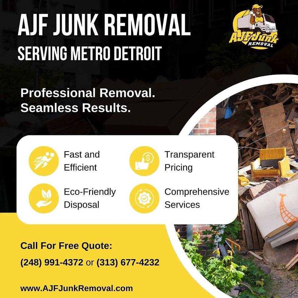 Eye-level view of a local junk removal truck parked outside a residential home