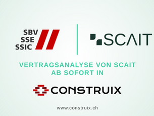 Vertragsanalyse von Scait ab sofort in Construix erhältlich, Partnerschaft mit dem SBV
