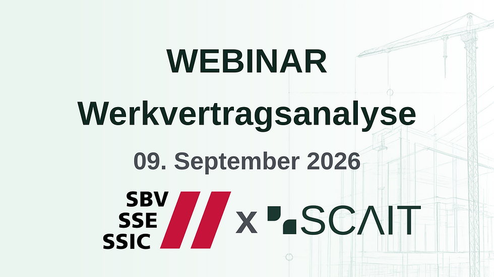 Werkvertragsanalyse: Webinar mit dem SBV am 9. September