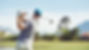 Golfer hitting golf