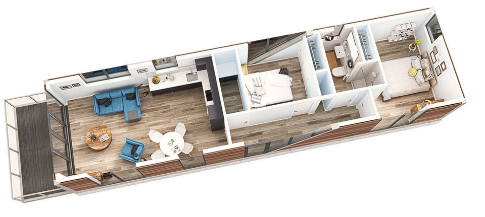 Luxury floating home mockup