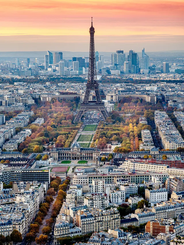 Paris cityscape during Golden Hour