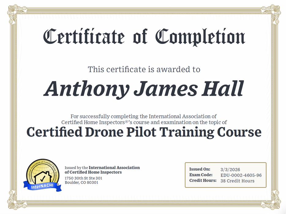 Anthony Hall Certification