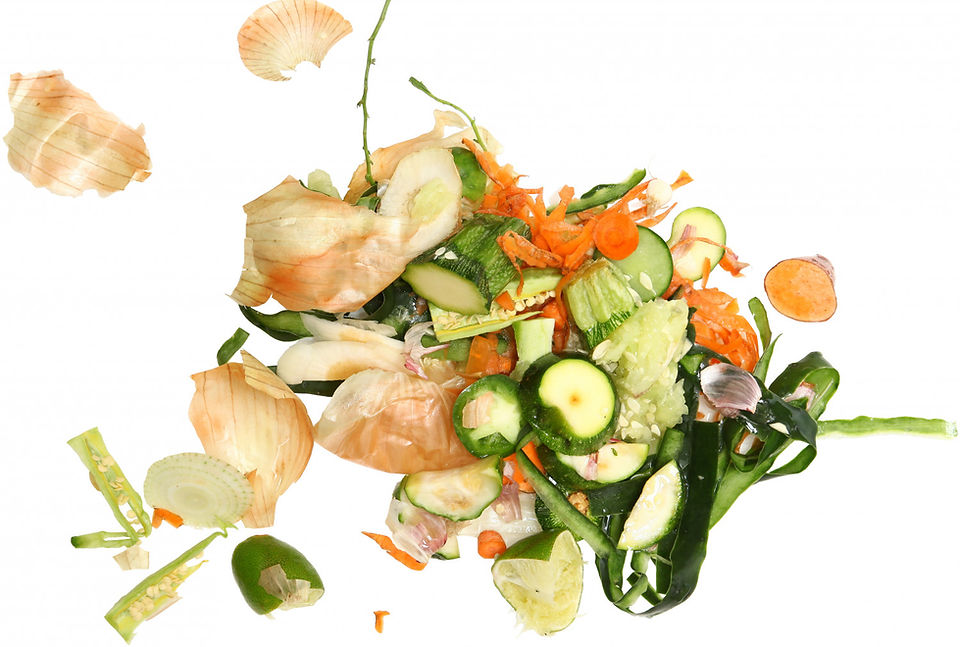 food scraps thrown into the air
