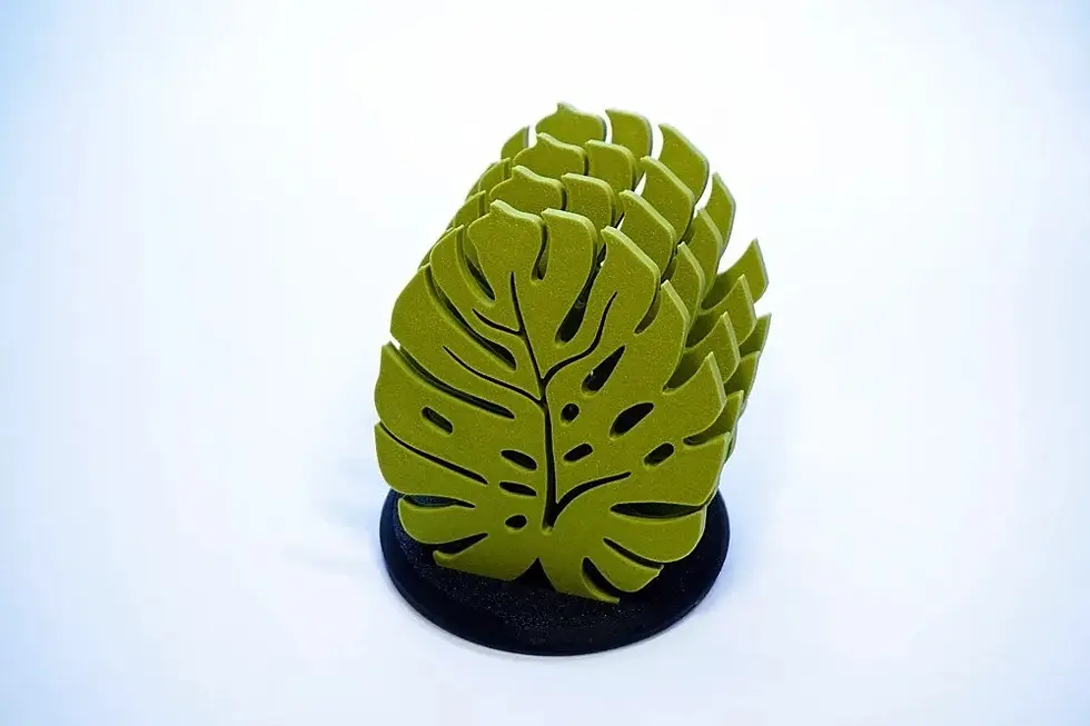 Monstera Leaf Coasters Set of 6 with Holder PLA 3D Printed UK