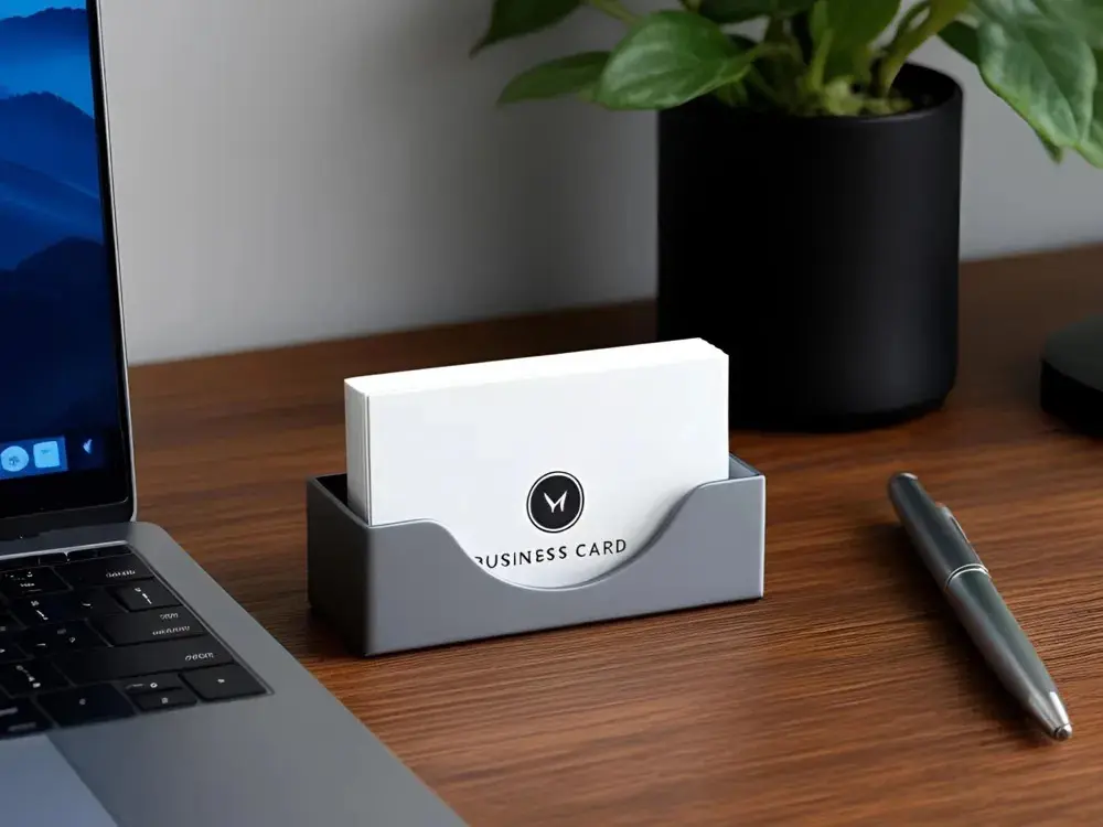 Compact Business Card Holder Desk Display Black