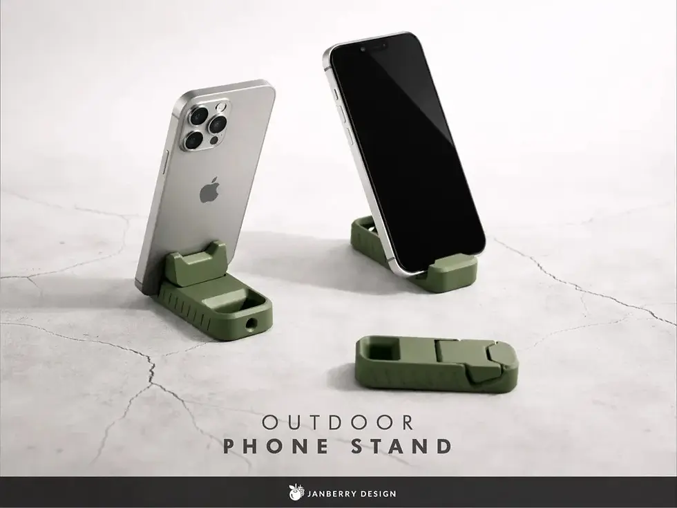 Thumbnail: Compact Folding Phone Stand Travel Holder Case Version Black