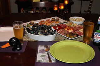Date Night at Home: Charcuterie Plate, Trieste Mussels, Bruschetta Duo and Peroni!