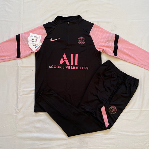 PSG Black u0026 Pink Sleeves Nike Tracksuit 2021/22 | IMJUSTKITS