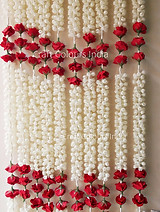 Mogra jasmine garlands with red rose for Nikkah Decoration