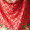 Thumbnail: Banarsi Ghatchola silk woven bandhej red dupatta with beautiful zari work, tie d