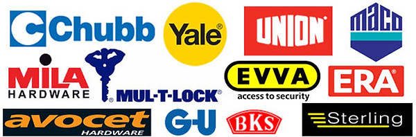 Brand logos we use Chubb, Yale, Union, Maco, Mila, Multlock, Eva, Era, Avocet, Gu, Bks, Sterling.