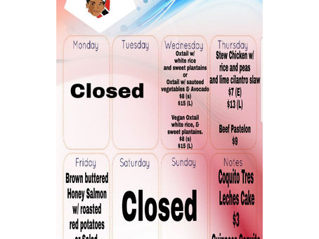 3/5-3/9/19 Menu