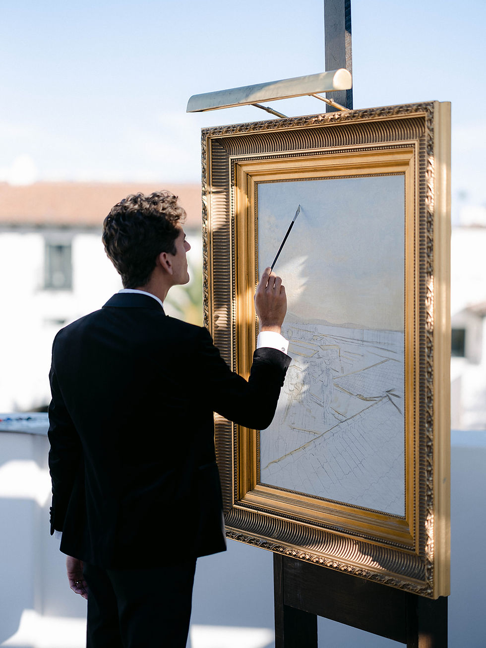 Live wedding painter at Hotel Californian photo by Santa Barbara wedding photographer Foolishly Rushing In