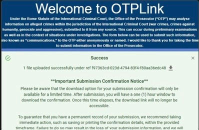 International Criminal Court Confirmation 25/09/2025