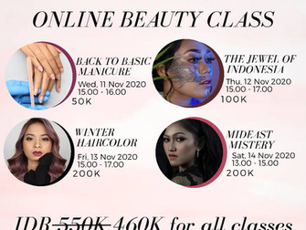 Online Beauty Classes of the week! Hanya dengan R̶p̶ ̶5̶5̶0̶.̶0̶0̶0̶ Rp 460.000