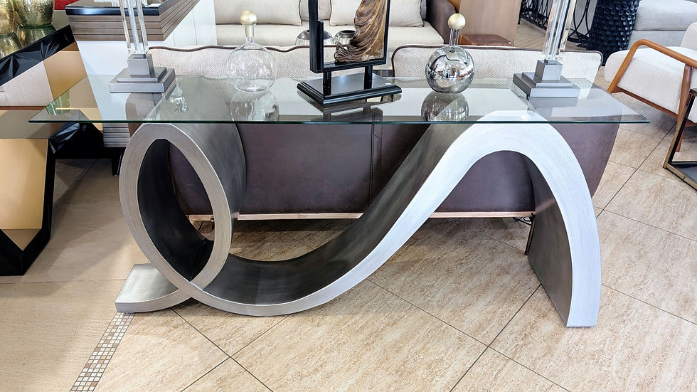 Artistic Console Table w/ Glass Top
