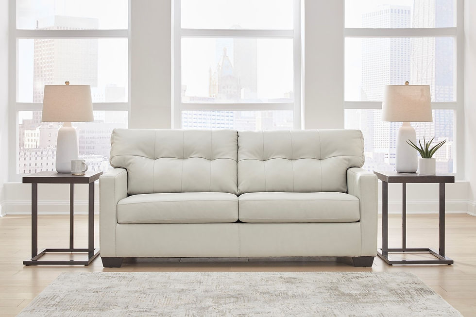 LEATHER Sofa w/ Queen Size Pull-Out Bed