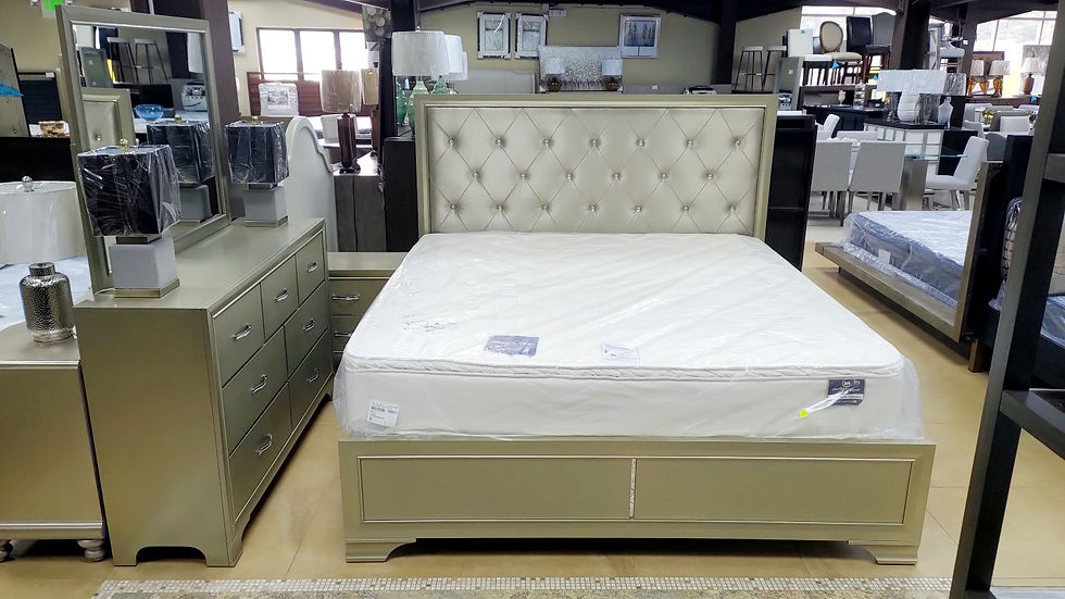 Glam Themed 5-Piece King Bedroom Group
