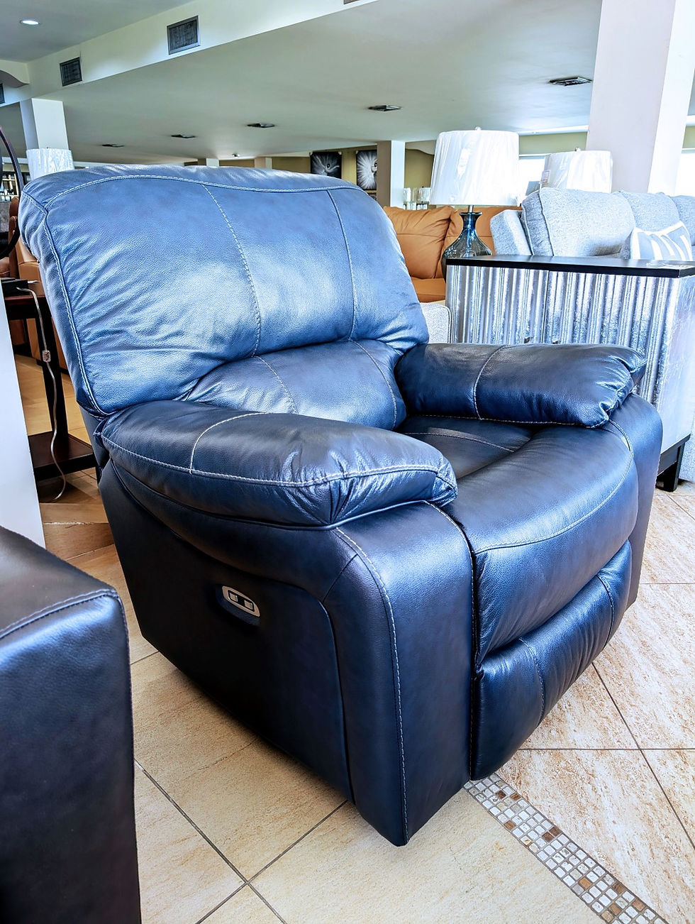 Leather Power Rocker Recliner w/ USB