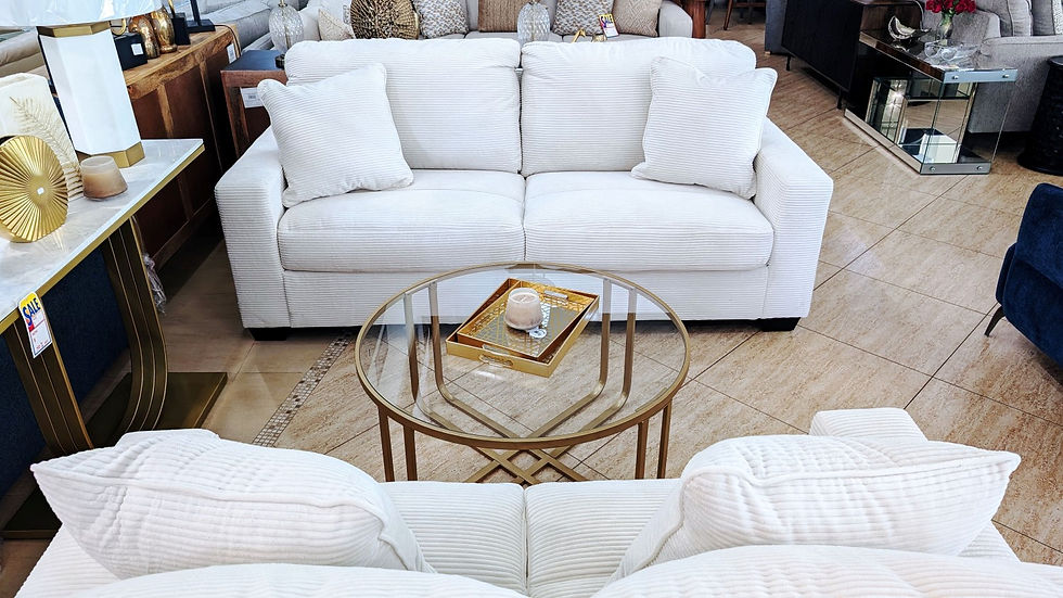 Sofa & Loveseat w/ Ultra-Soft Fabric