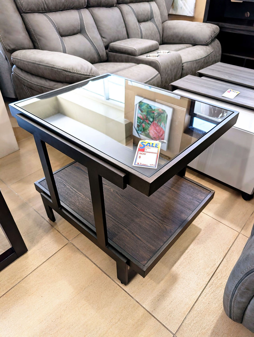$3,000 OFF – Glass Top End Table