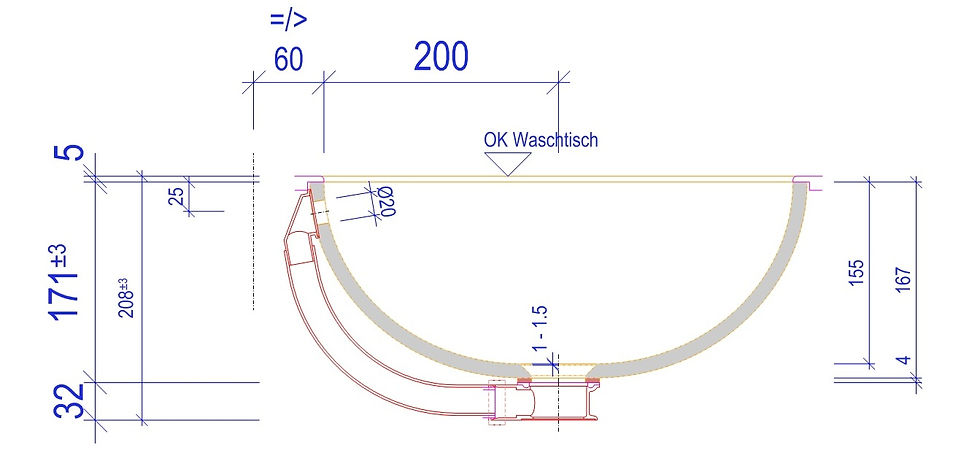 SEITENSCHNITT LAVABO CR-40