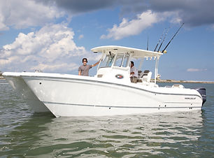 World Cat Boat 295cc on plane