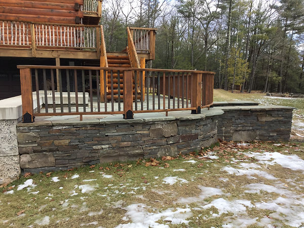 Patio, wall and rails Catskill Timber & Stone Works