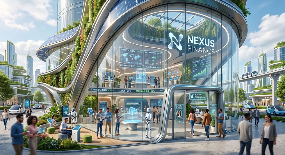 AI Generated image imagining the bank of the future