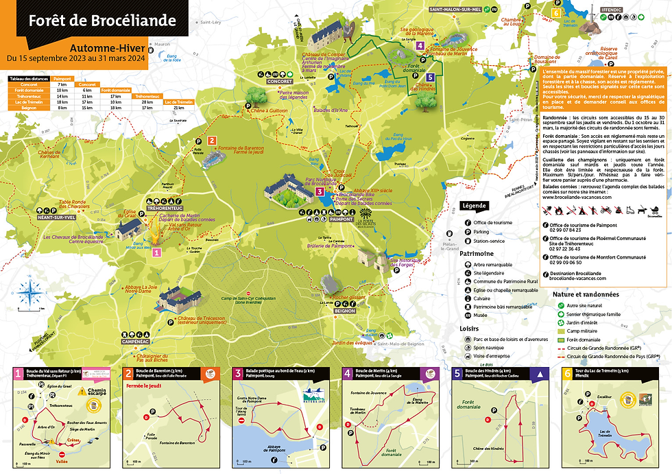 Chemins de randonnée, Forêt de Brocéliande