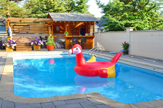 Outdoor pool toy at Blue Mountains BnB