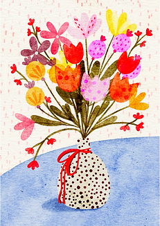 Illustration if a vibrant bunch of flowers Monie Illustrates