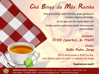 Movimento da Mãe Rainha organiza terceiro Chá-Bingo em nossa paróquia