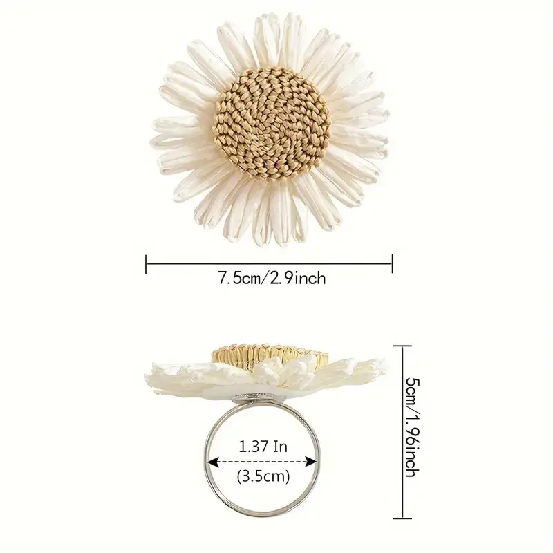 Dimensions of Sunflower Napkin Rings