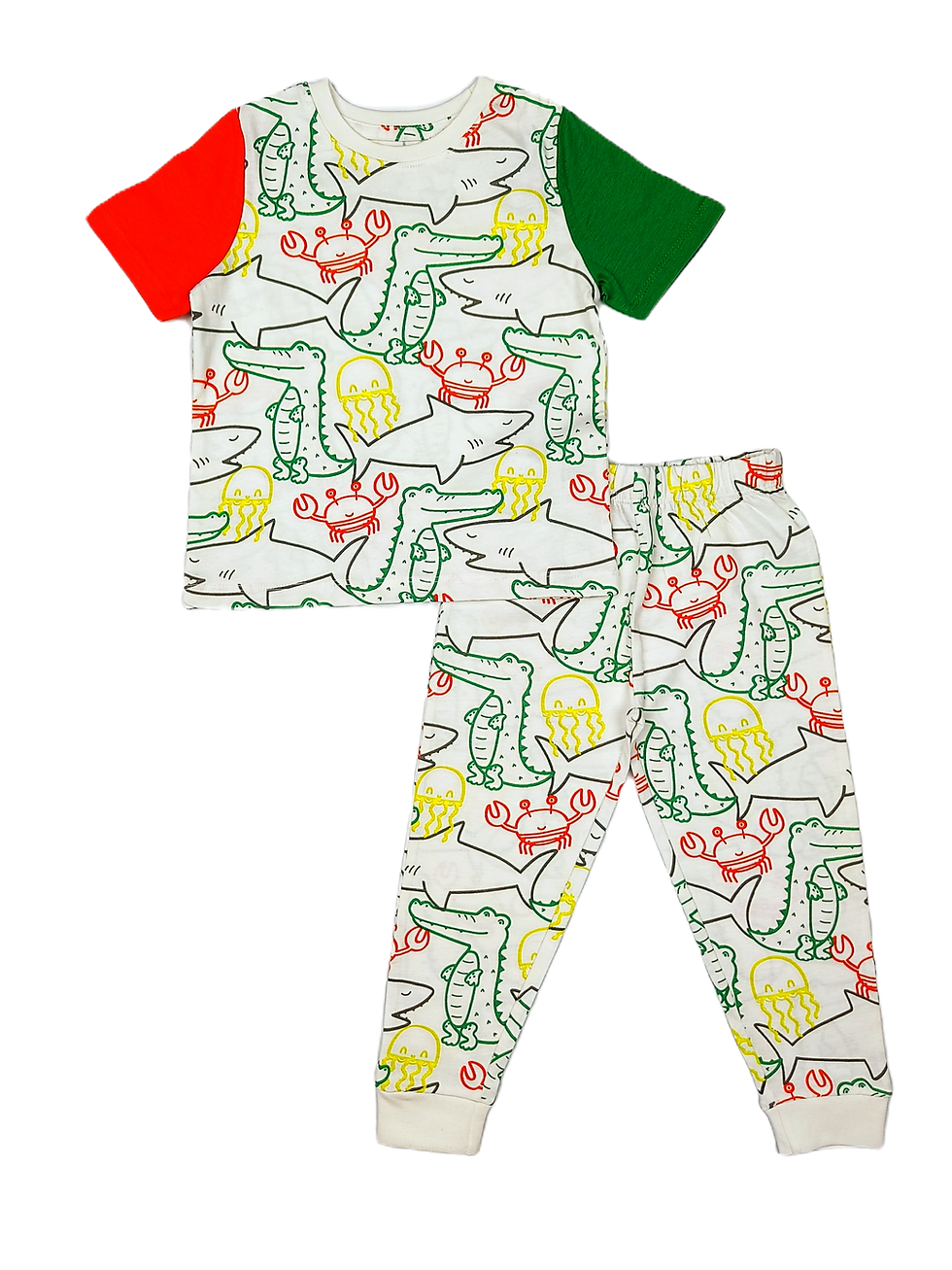 LITTLE HIPPO CONT DINO SLV PJ SET