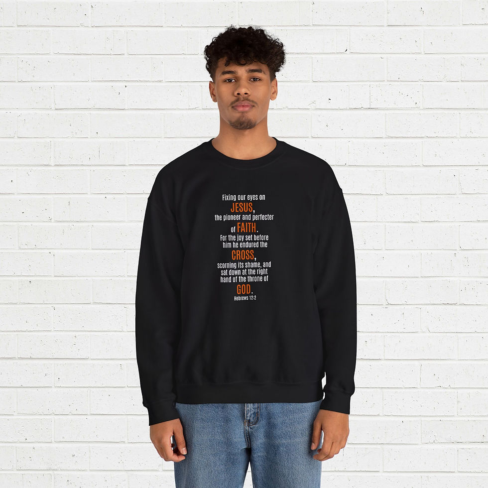 Thumbnail: Crewneck Sweatshirt - Hebrews 12:2 full text