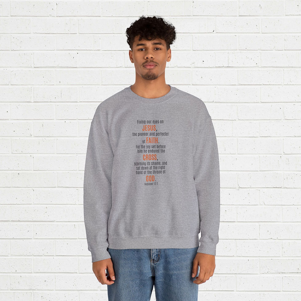 Thumbnail: Crewneck Sweatshirt - Hebrews 12:2 full text