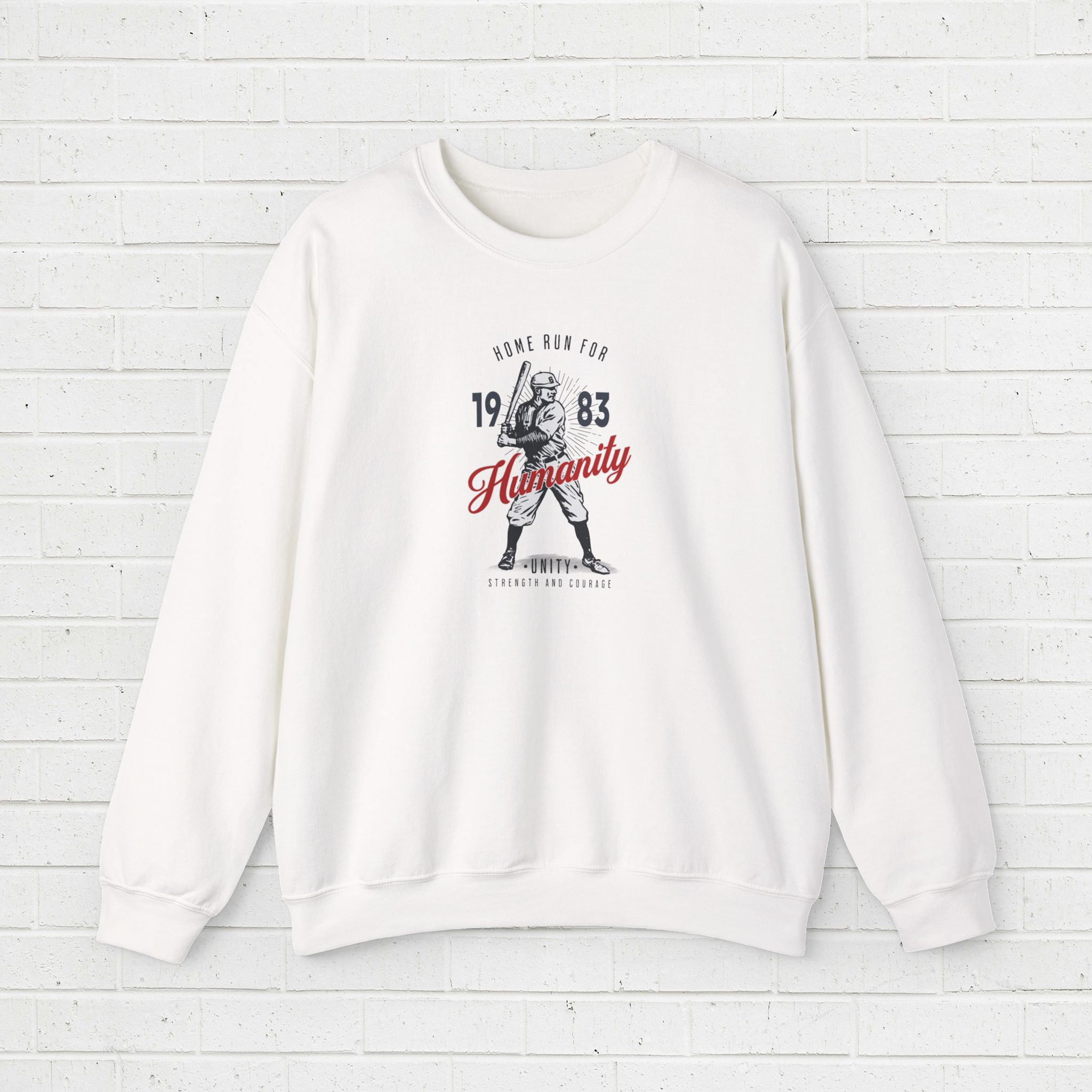 Crewneck Sweatshirt - Baseball Home run humanity