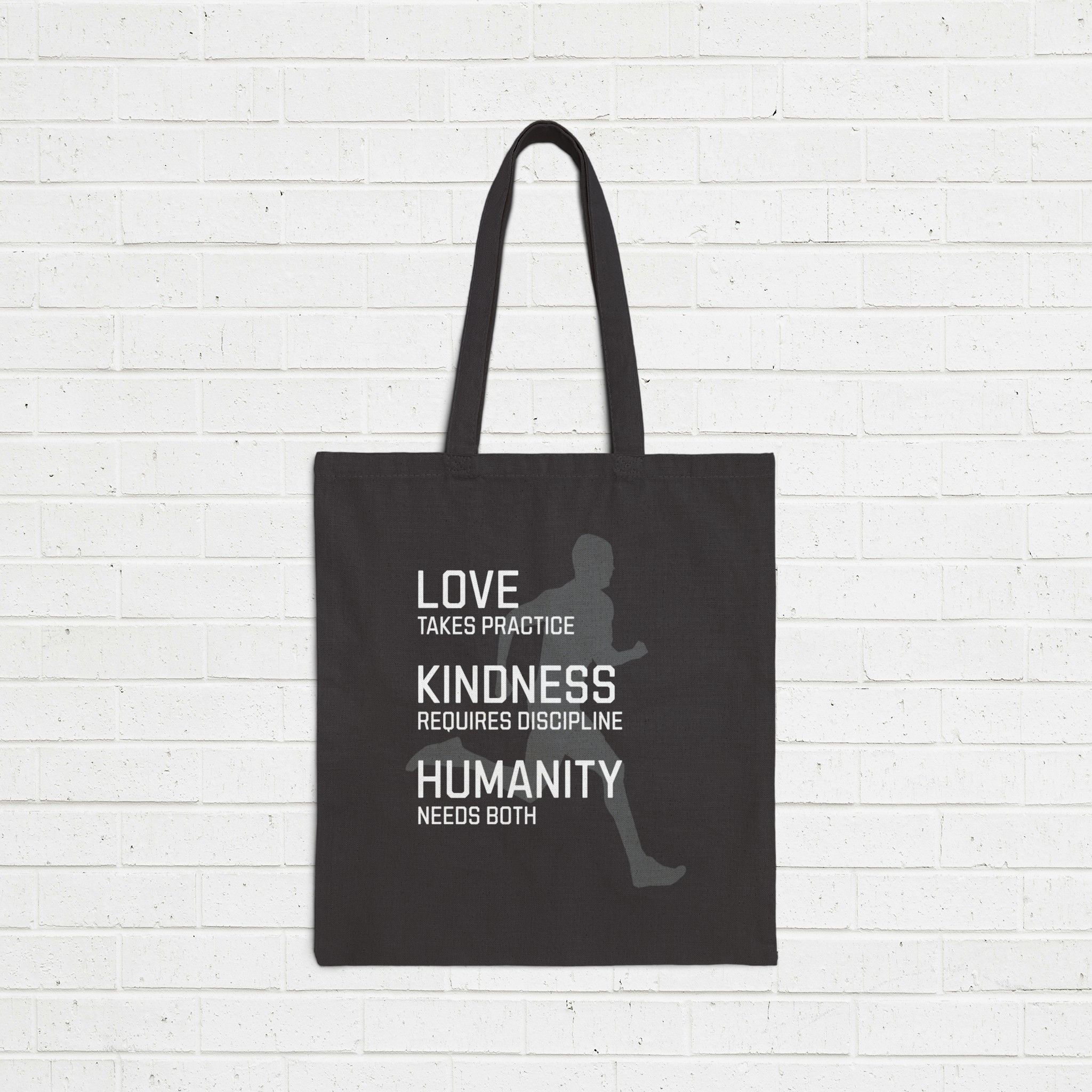 Cotton Canvas Tote Bag - Running Love kindness