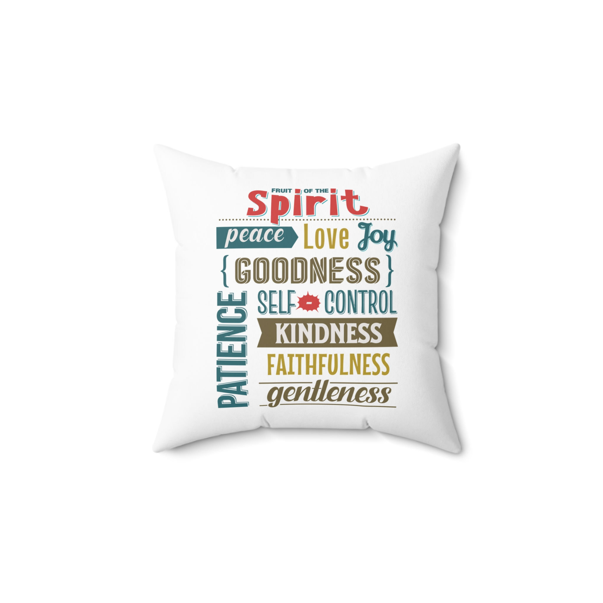 Spun Polyester Pillow - Fruit of spirit lettering