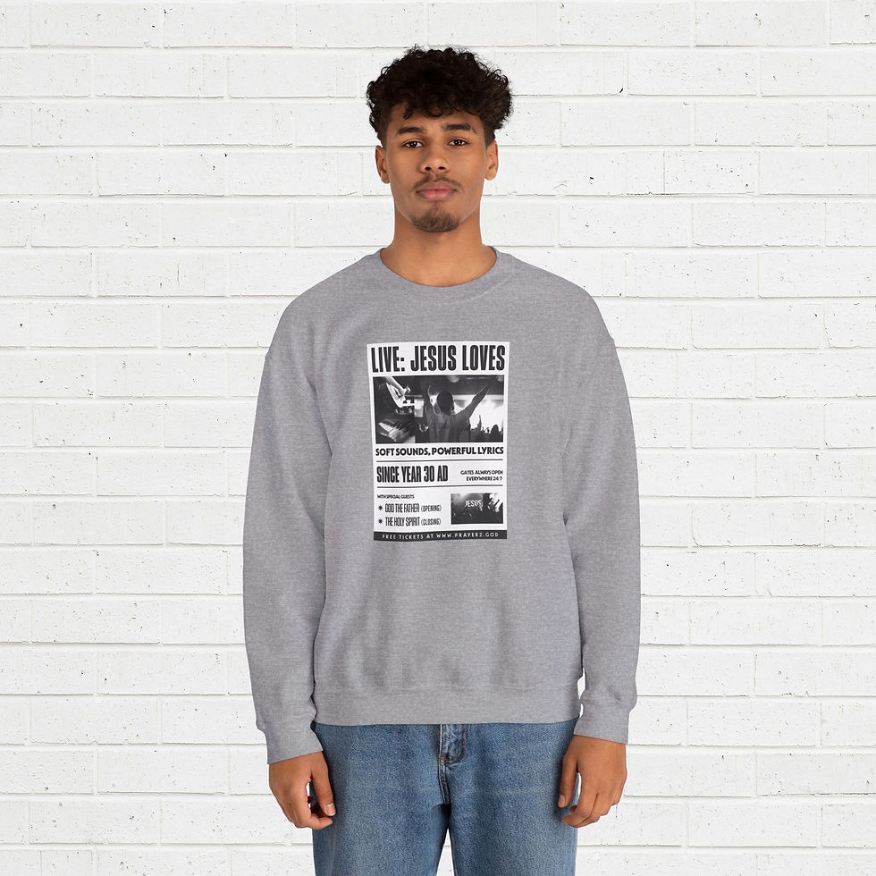 Thumbnail: Crewneck Sweatshirt - Jesus live poster