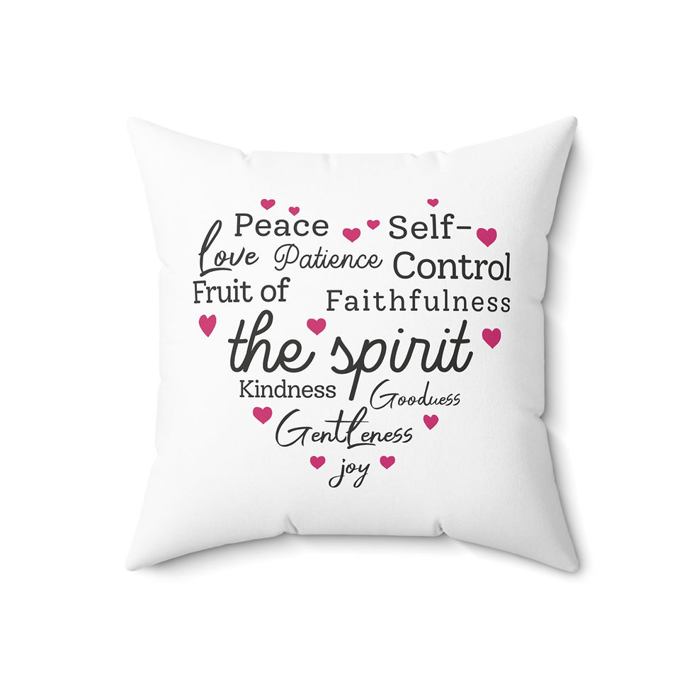 Thumbnail: Spun Polyester Pillow - Fruit of the spirit heart
