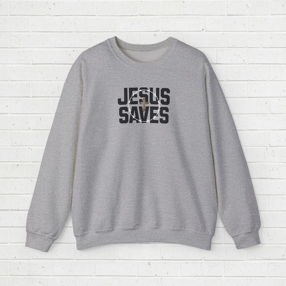 Thumbnail: Crewneck Sweatshirt - Jesus saves